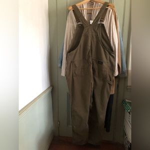 REI wilderness cooperative overalls. Olive green. Size 16. Almost new.